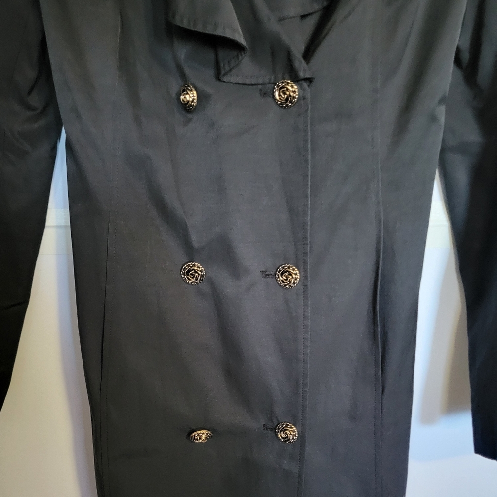 Calvin Klein Long Black Ruffled Collar Jacket - Picture 4 of 6
